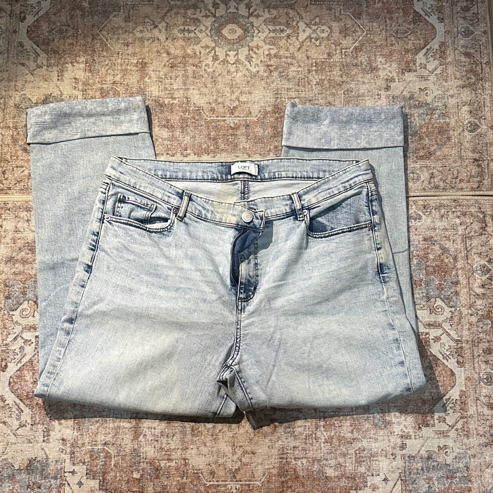 LOFT Women's Straight Leg Jeans in Light Blue